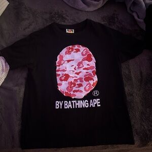 Black T-Shirt with Red Camo Ape Logo